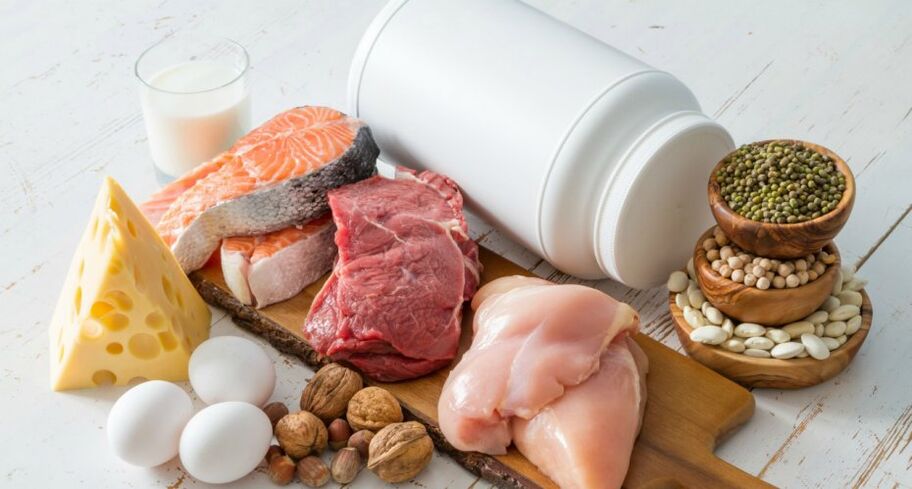 Varios alimentos proteicos
